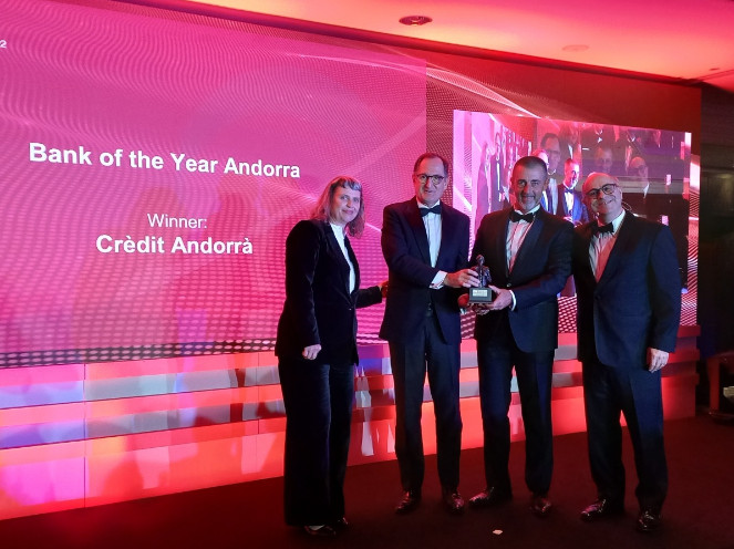 Crèdit Andorrà premiat com millor banc de l'any d'Andorra pel Grup Financial Times
